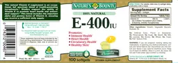 Label for E-400 IU