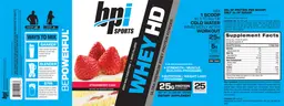 Label for Whey HD Strawberry Cake