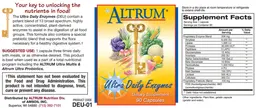 Label for Ultra Daily Enzymes