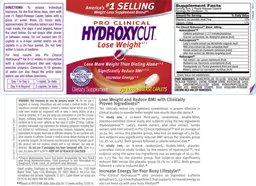 Label for Pro Clinical Hydroxycut Rapid-Release Caplets