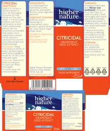 Label for Citricidal Grapefruit Seed Extract