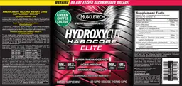 Label for Hydroxycut Hardcore Elite