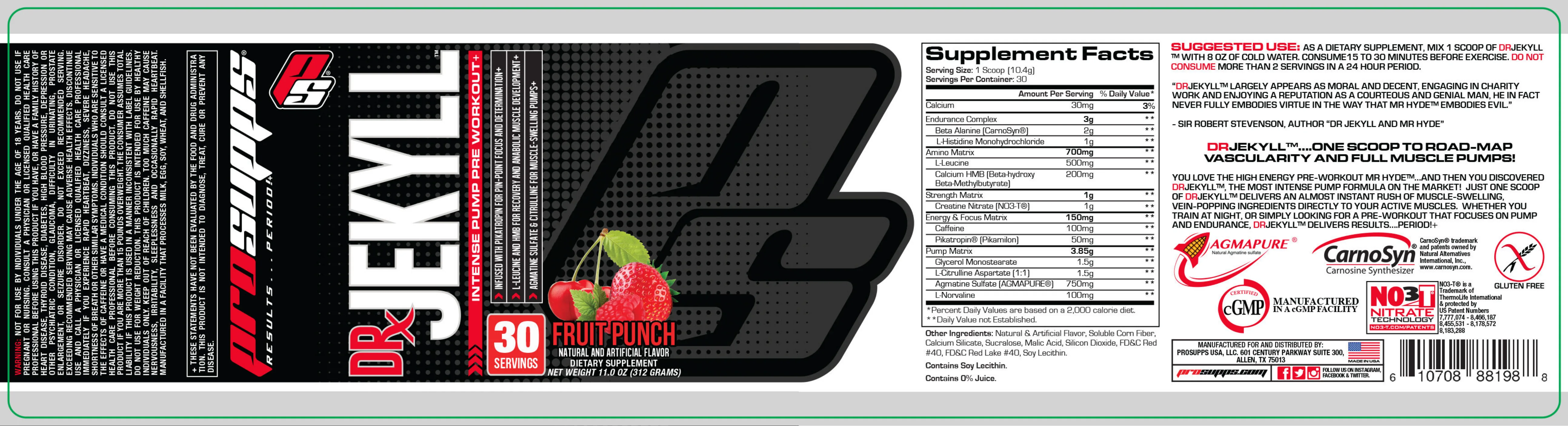 Label for Dr. Jekyll Fruit Punch