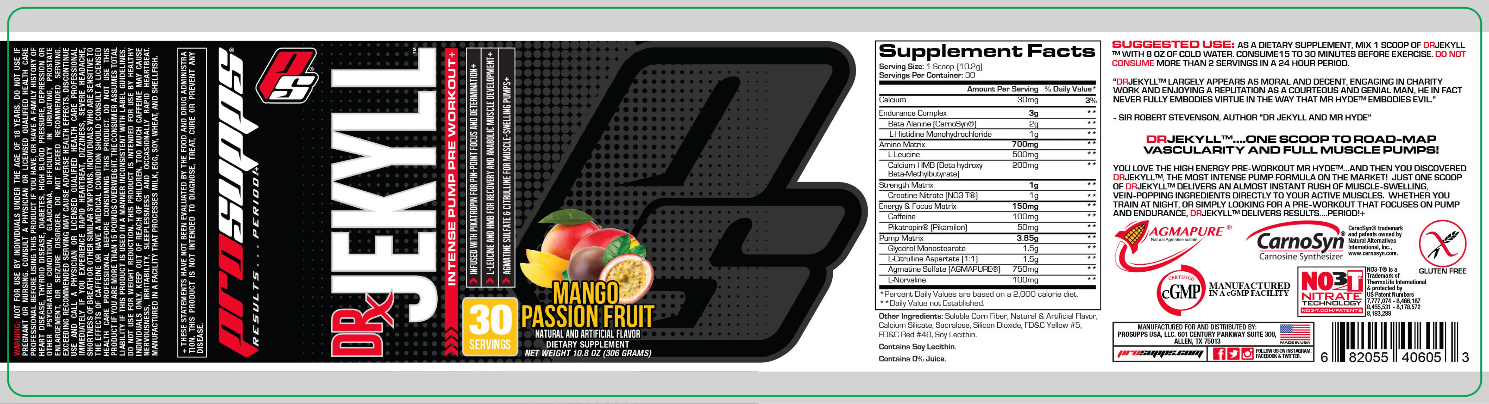 Label for Dr. Jekyll Mango Passion Fruit