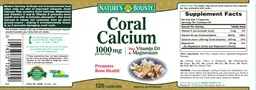 Label for Coral Calcium plus Vitamin D3 & Magnesium