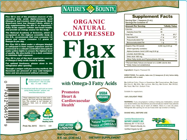 Label for Flax Oil With Omega-3 Fatty Acids