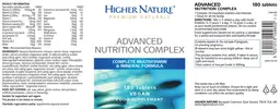 Label for Advanced Nutrition Complex