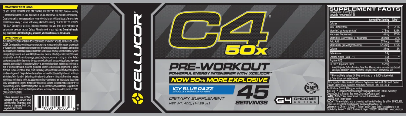 Label for C4 50x Icy Blue Razz