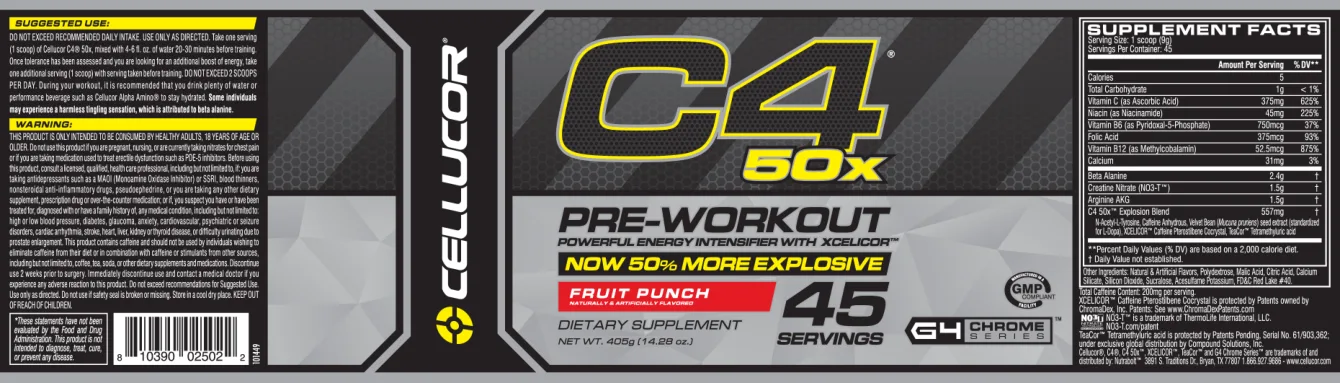 Label for C4 50x Fruit Punch