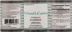 Label for N-Acetyl-L-Carnitine 500 Milligrams