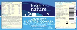 Label for Advanced Nutrition Complex