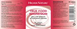 Label for True Food Magnesium