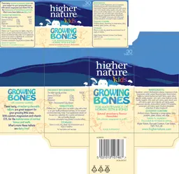 Label for Growing Bones Natural Strawberry Flavour Chewables
