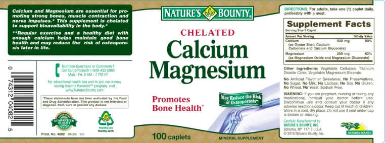 Label for Calcium Magnesium