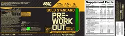 Label for Gold Standard Pre-Work Out Green Apple