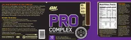 Label for Pro Complex Rich Milk Chocolate