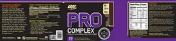 Label for Pro Complex Rich Milk Chocolate