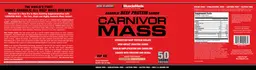 Label for Carnivor Mass Chocolate Peanut Butter