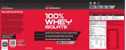 Label for 100% Whey Isolate Chocolate Supreme