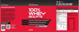 Label for 100% Whey Isolate Strawberries & Cream
