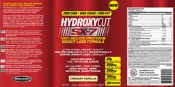 Label for Hydroxycut SX-7 Creamy Vanilla