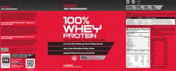 Label for 100% Whey Protein Creamy Strawberry