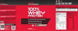 Label for 100% Whey Protein Banana Cream