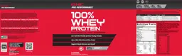 Label for 100% Whey Protein Cookies & Cream