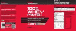 Label for 100% Whey Protein Chocolate Peanut Butter