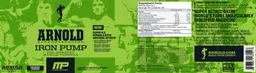 Label for Arnold Schwarzenegger Iron Pump Raspberry Lemonade