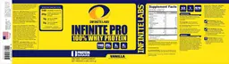 Label for Infinite Pro 100% Whey Protein Vanilla