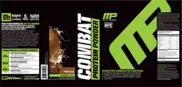 Label for Combat Protein Powder Chocolate Milk