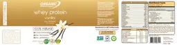Label for Whey Protein Vanilla
