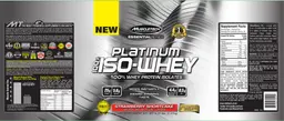 Label for Platium 100% Iso-Whey Strawberry Shortcake