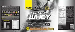 Label for Platium 100% Whey Chocolate Peanut Butter Cup