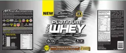 Label for Platium 100% Whey Milk Chocolate Supreme