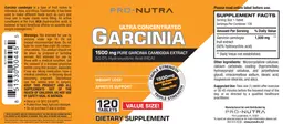 Label for Ultra Concentrate Garcinia