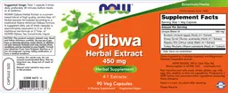 Label for Ojibwa Herbal Extract 450 mg