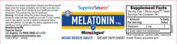 Label for Melatonin 5 mg