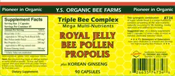 Label for Royal Jelly Bee Pollen Propolis