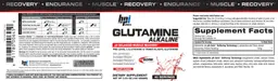 Label for Glutamine Alkaline Fruit Punch
