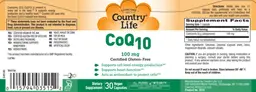 Label for CoQ10 100 mg