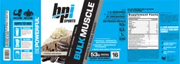 Label for Bulk Muscle Cookies and Cream