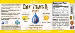 Label for Coral Vitamin D3 Drops Natural Lemon Flavor