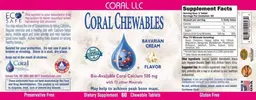 Label for Coral Chewables Bavarian Cream Flavor