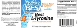 Label for Best L-Tyrosine 500 mg