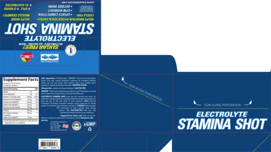 Label for Electrolyte Stamina Shot Berry
