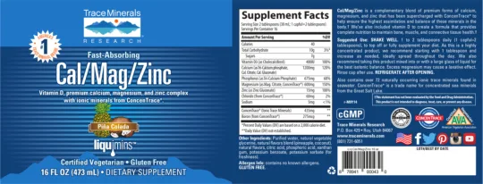 Label for Cal/Mag/Zinc Pina Colada