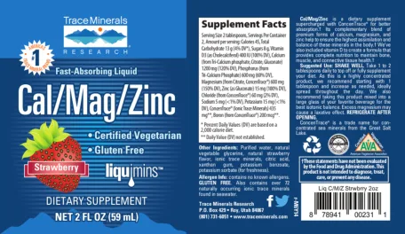 Label for Cal/Mag/Zinc Strawberry