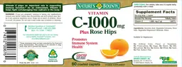 Label for Vitamin C-1000 mg Plus Rose Hips